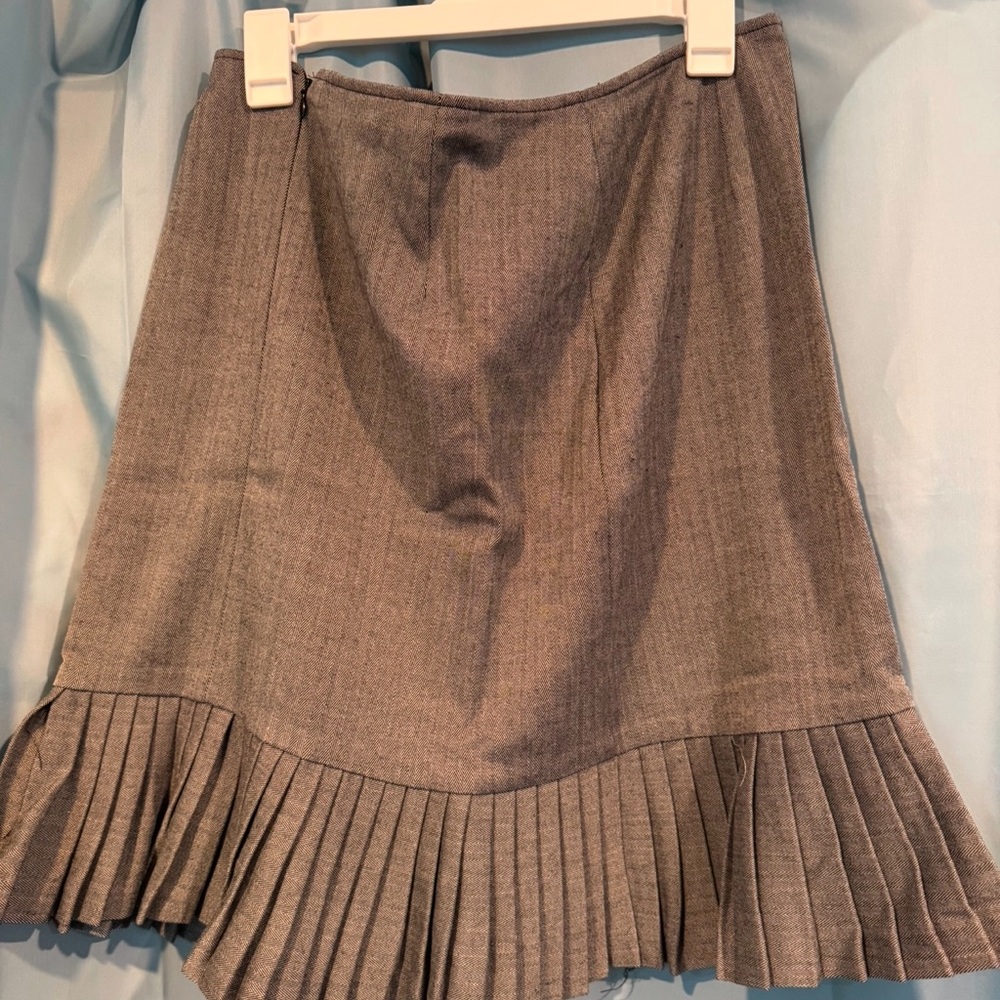 Briggs New York Brown A-Line Pleated Skirt